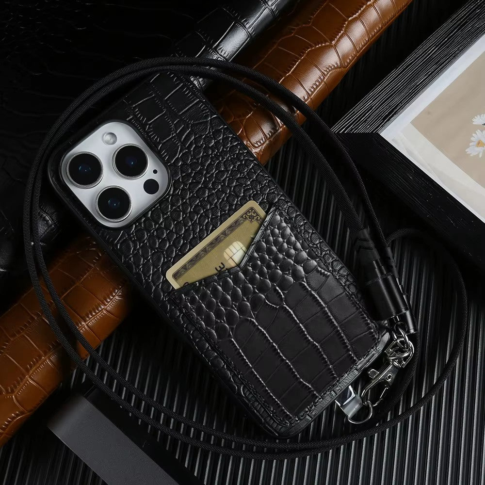 Leather Case with Cable Strap - Black
